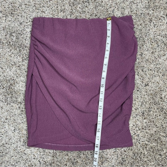 Free People Angie Wrap Mini Skirt Medium Purple Elastic Waist Stretch - Picture 9 of 9